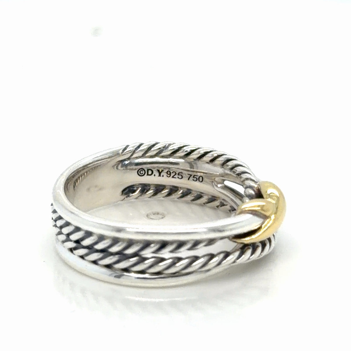 David Yurman Crossover Ring Sterling Silver 18k Gold Two-Tone Size 6.75 (view 3)