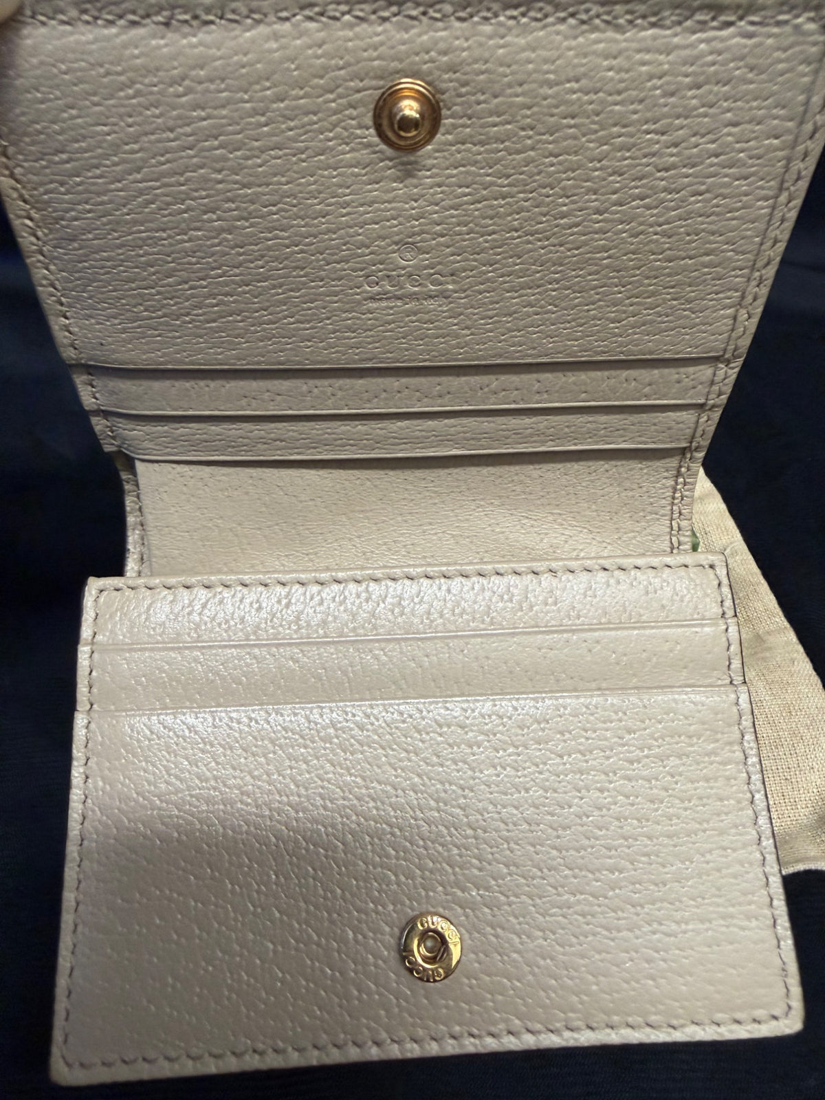 Gucci Ophidia GG Supreme Card Case Wallet, Beige Web, With Box (view 7)