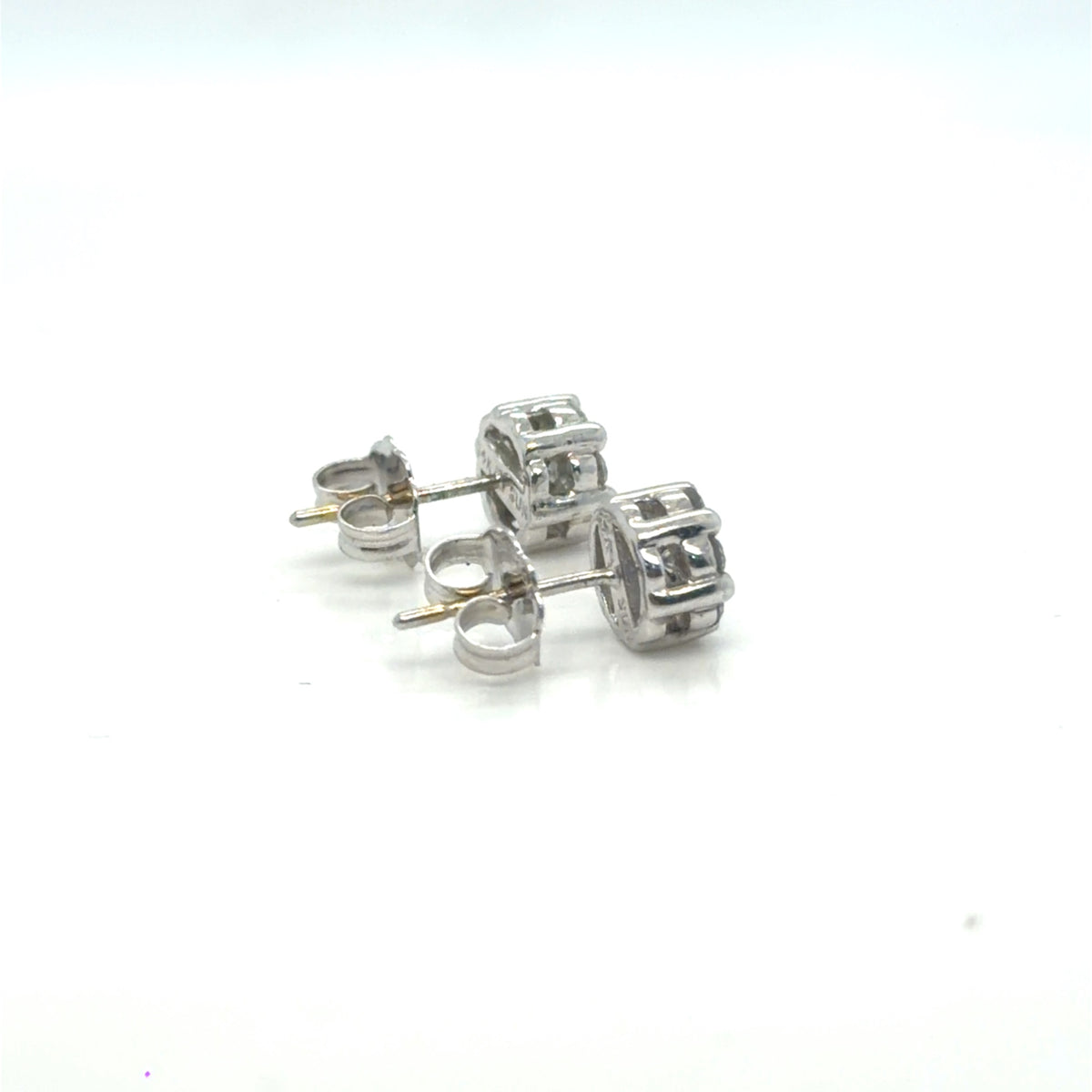 14K White Gold Natural Diamond Cluster Stud Earrings 0.53 ctw (view 5)
