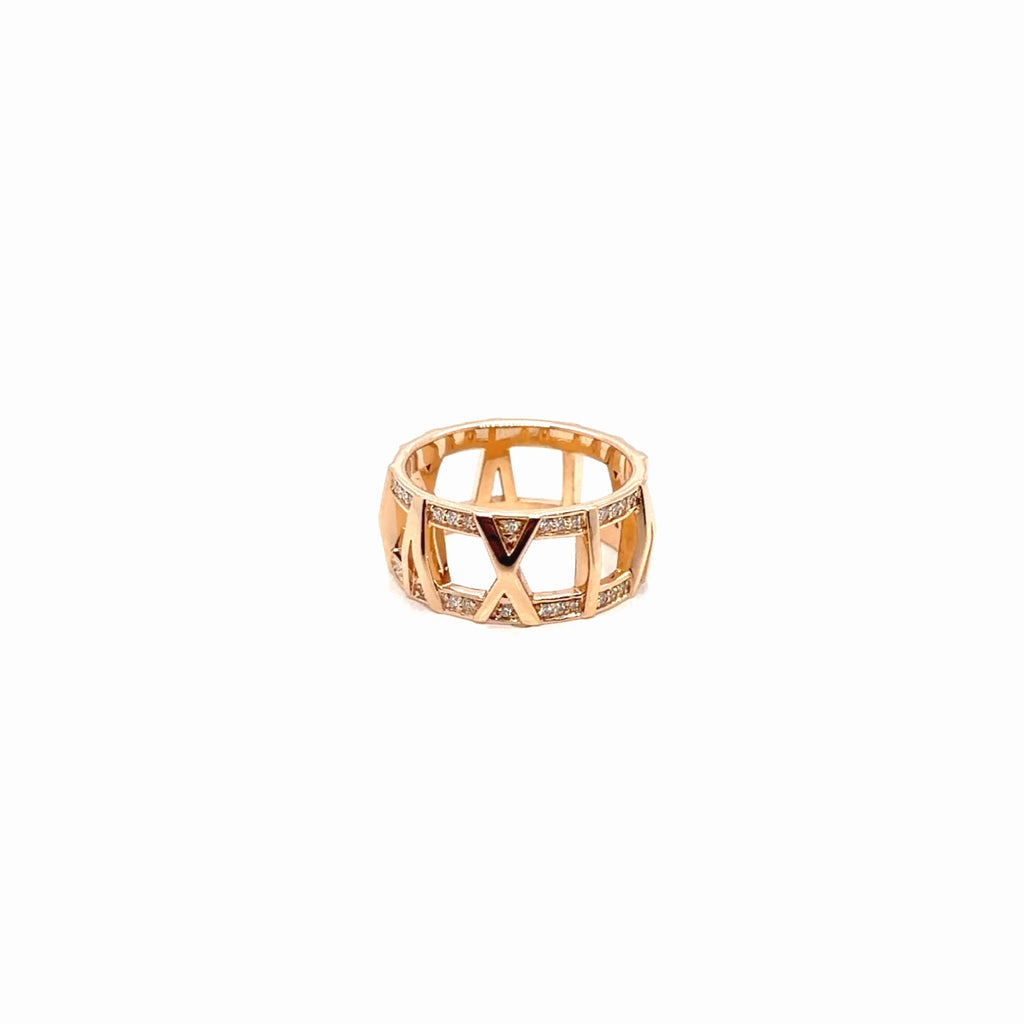 Tiffany & Co. Atlas Open Diamond Band Ring 18K Rose Gold Size 6.5 (view 2)