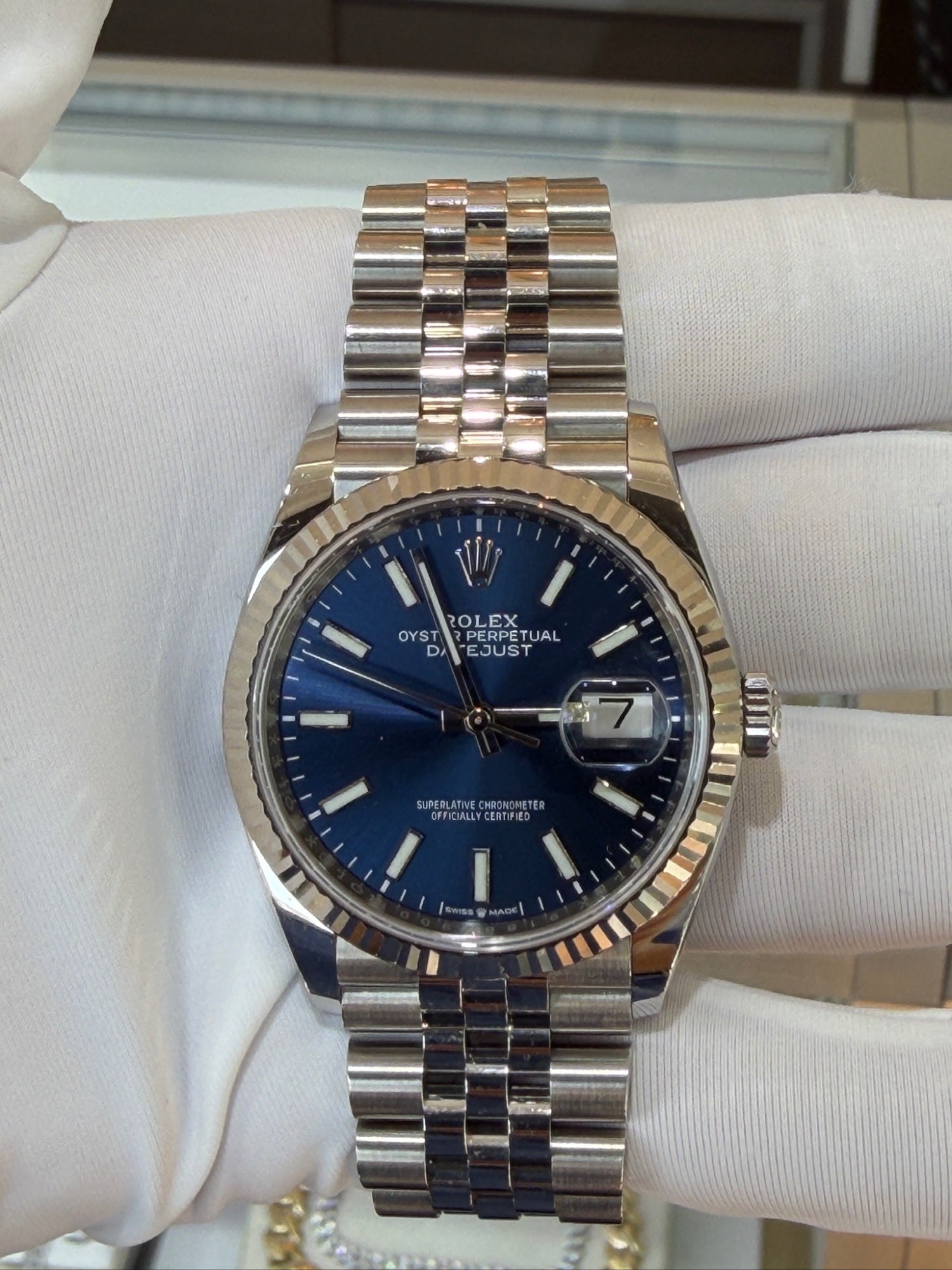 Rolex Datejust 36 Stainless Steel Blue Dial Jubilee Ref 126234