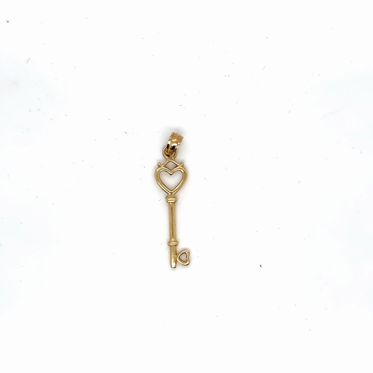 10K Yellow Gold Heart Key Pendant, Pre-Owned Fine Charm, 0.87g (view 2)