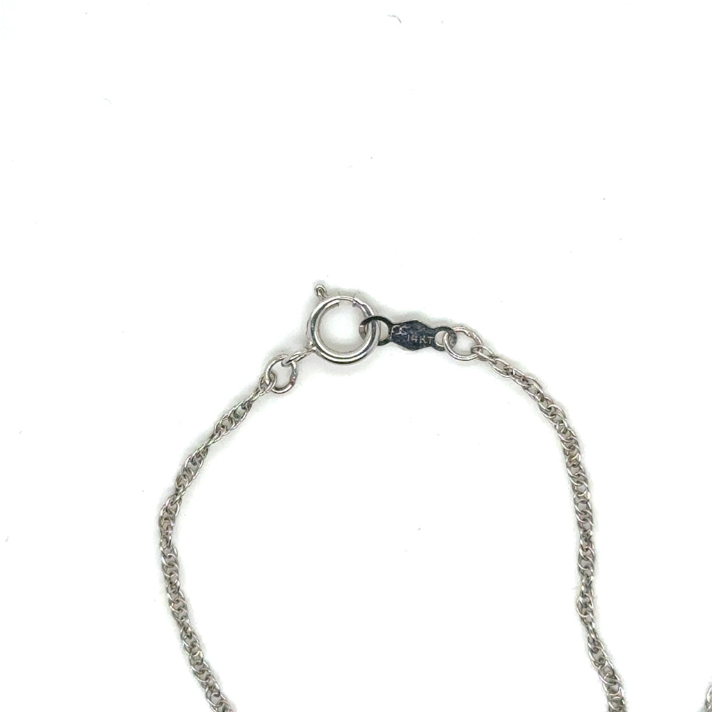 14k White Gold Diamond Teardrop Pendant Necklace 0.50 ctw Bezel Set 18" (view 3)