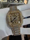 Cartier Santos Two-Tone Iced Out Diamond Watch Ref. 4075 35mm (view 1)