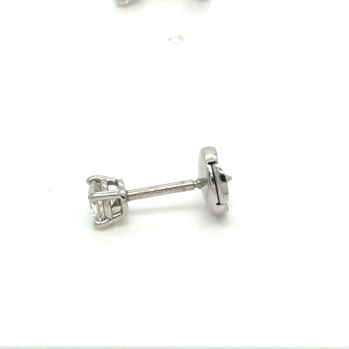 Tiffany & Co. Platinum Diamond Stud Earrings 0.60 ctw H VVS Certified (view 13)