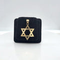 10K Yellow Gold Star of David Pendant, Diamond-Cut Textured, 2.23g