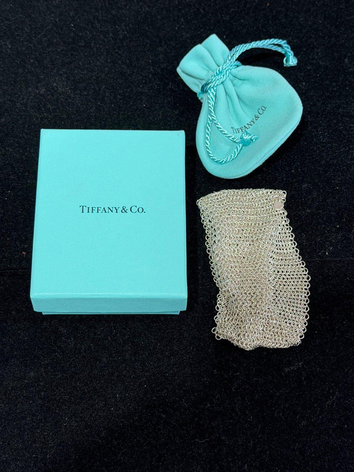 Tiffany & Co. Elsa Peretti Sterling Silver 925 Wide Mesh Cuff Large Bracelet (view 2)