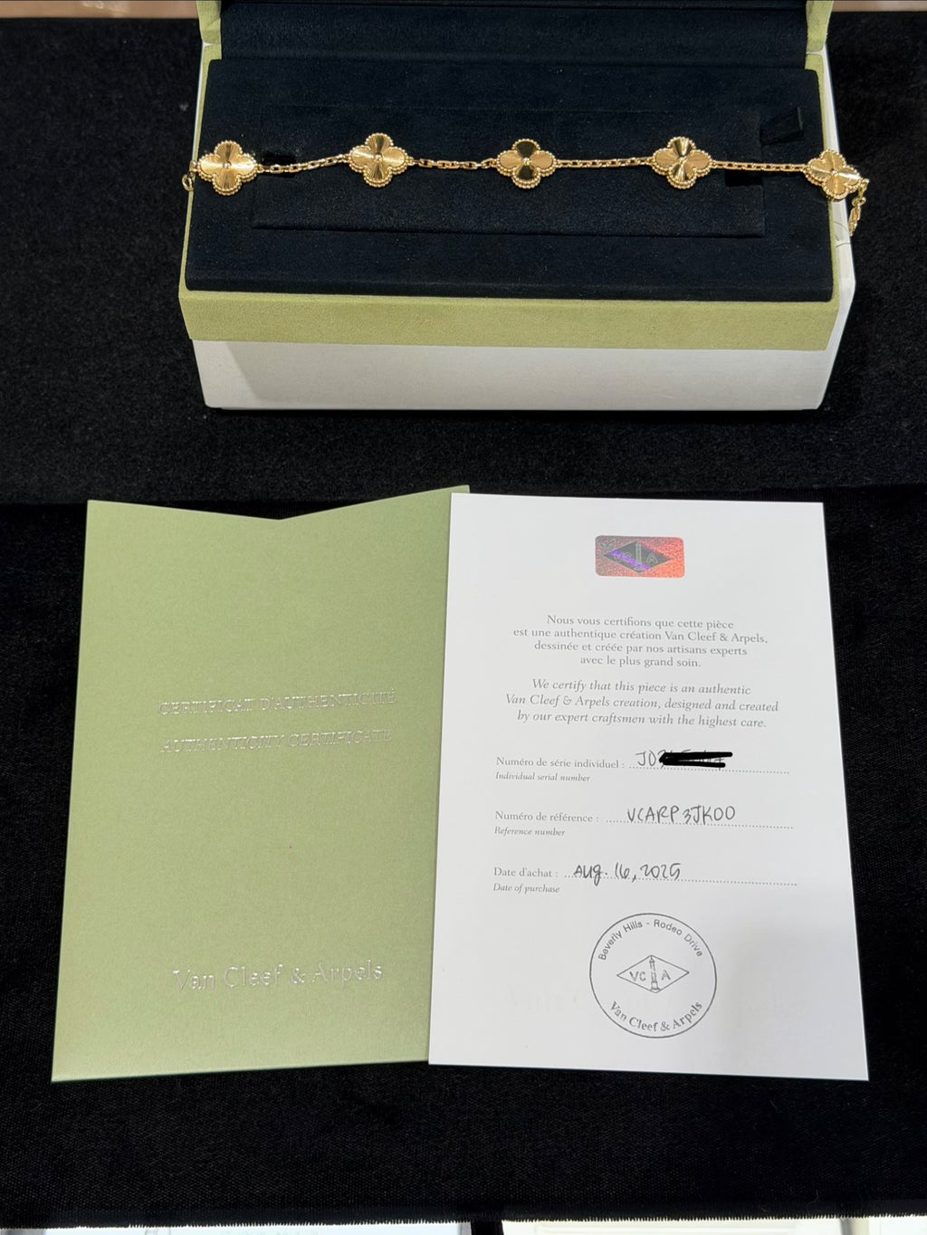 Van Cleef & Arpels Vintage Alhambra 5 Motif Bracelet 18K Yellow Gold (view 7)