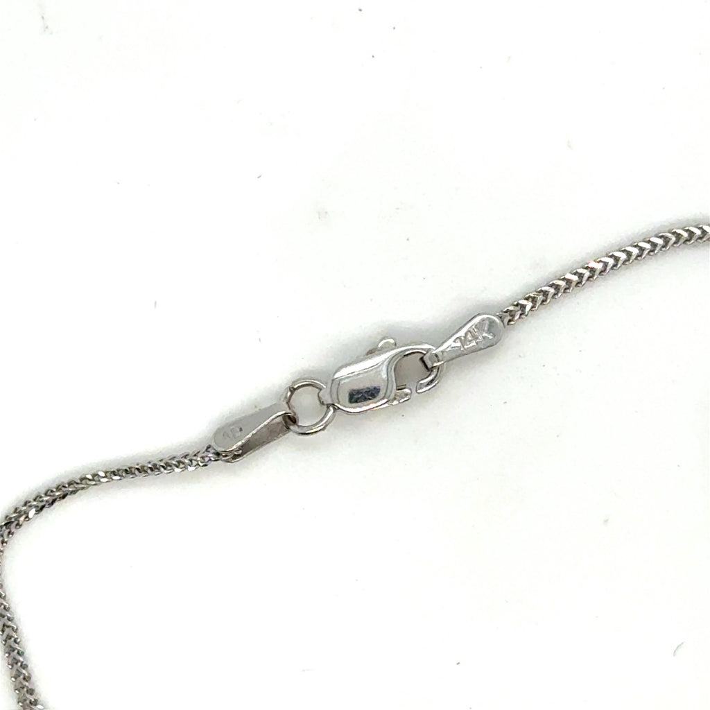14k White Gold Diamond Cluster Pendant Necklace 0.28 ctw G Impf 18 In (view 3)