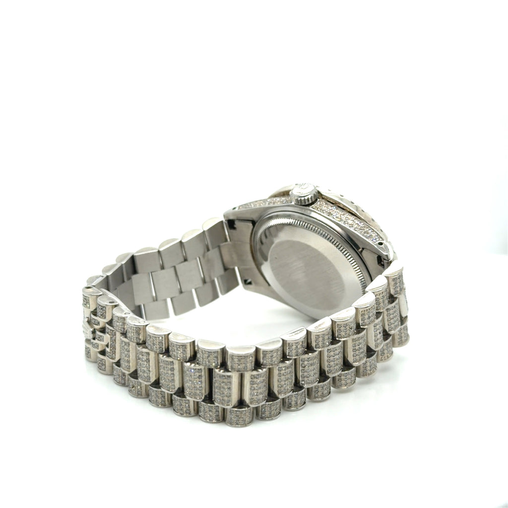 Rolex Datejust 36 Ref. 1600 Steel Aftermarket Diamond Pave Dial & Bezel (view 4)