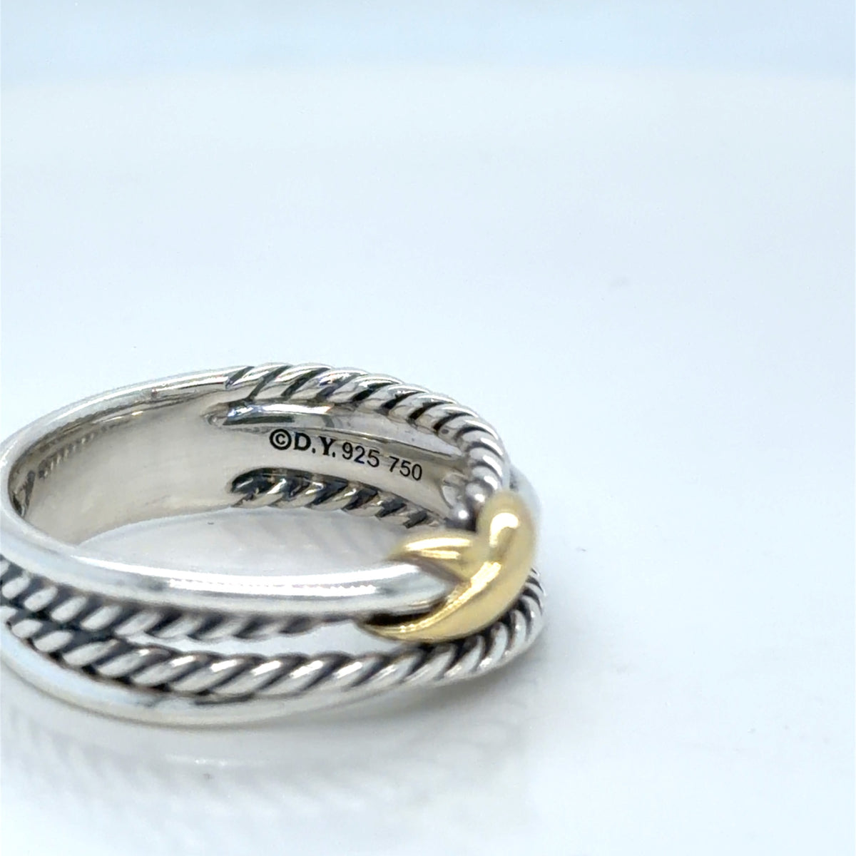 David Yurman Crossover Ring Sterling Silver 18k Gold Two-Tone Size 6.75 (view 10)