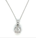 14K White Gold Natural Diamond Pendant Necklace 0.51ctw G I2 Hidden Halo 18" (view 2)
