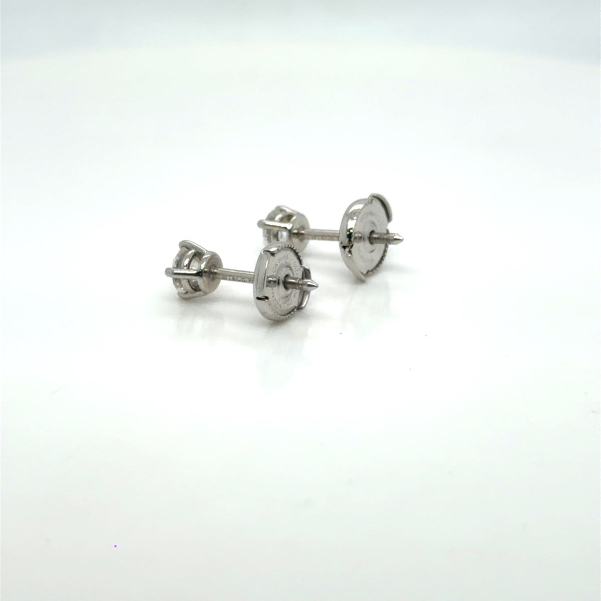 Tiffany & Co. Platinum Diamond Stud Earrings 0.60 ctw H VVS Certified (view 10)