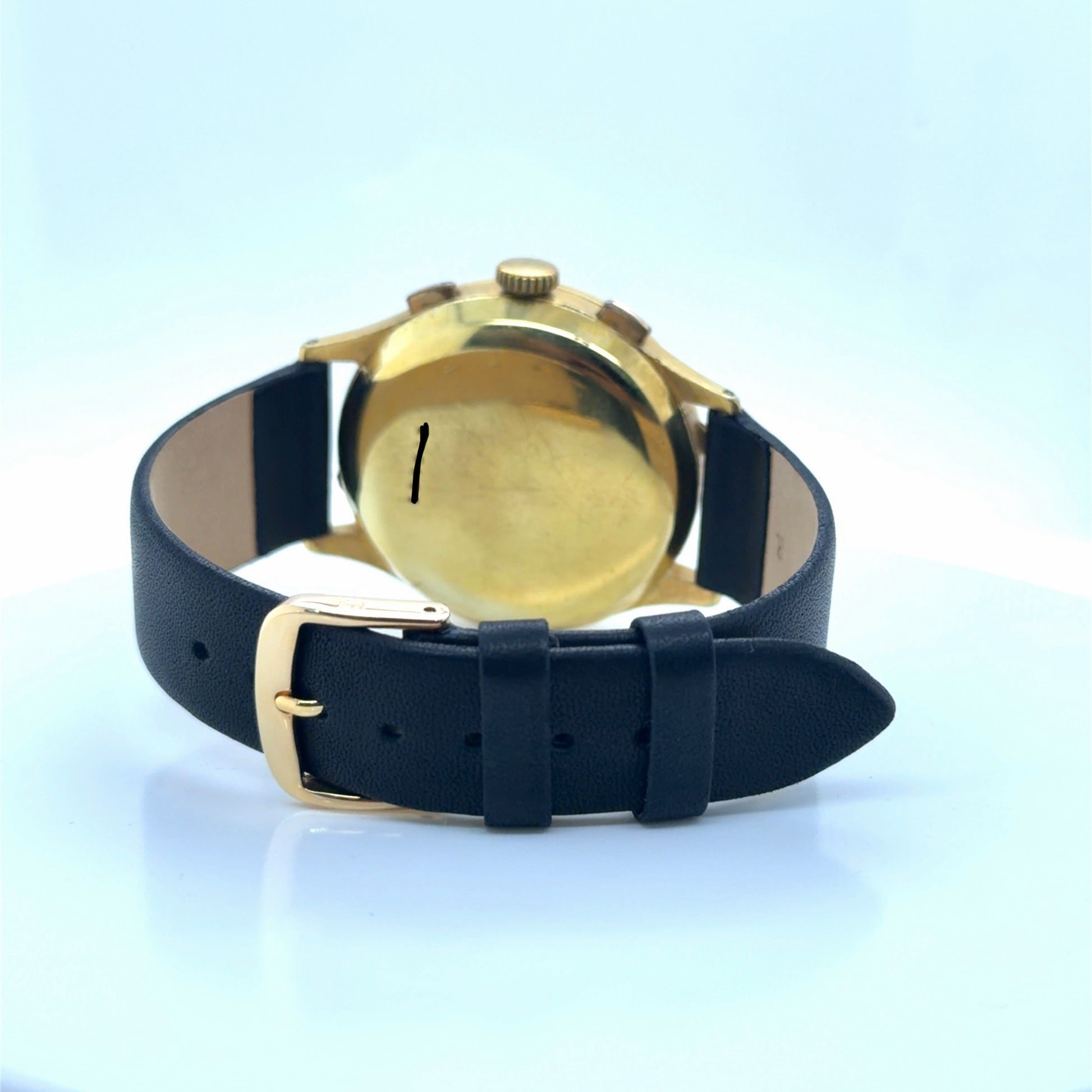 Angelus Chronodato Vintage Chronograph Gold Plated Watch 38mm