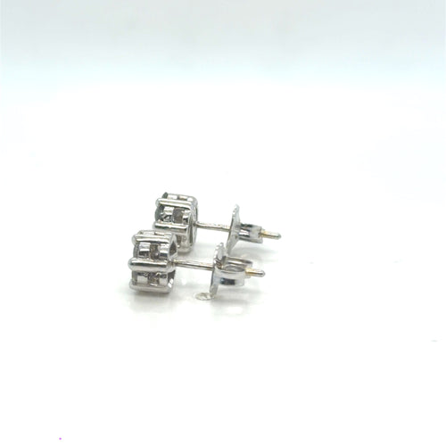 14K White Gold Natural Diamond Cluster Stud Earrings 0.53 ctw (view 2)