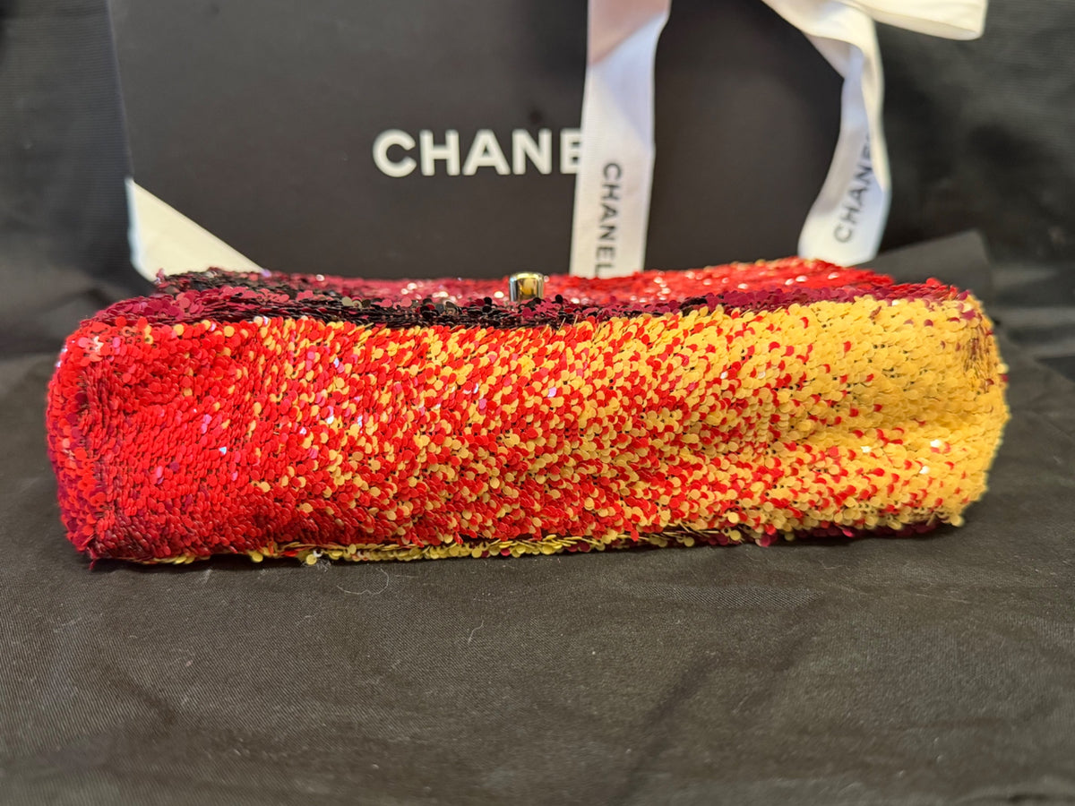 Chanel 23A Sunset Sequin Mini Flap Bag Multicolor Gold-Tone Hardware (view 6)