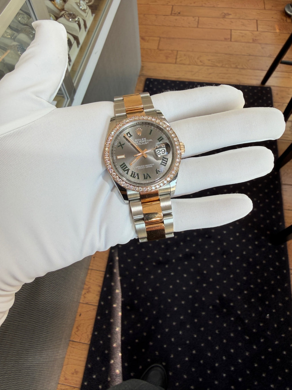 Rolex Datejust 36 126281RBR Two-Tone Rose Gold Diamond Bezel Watch (view 11)