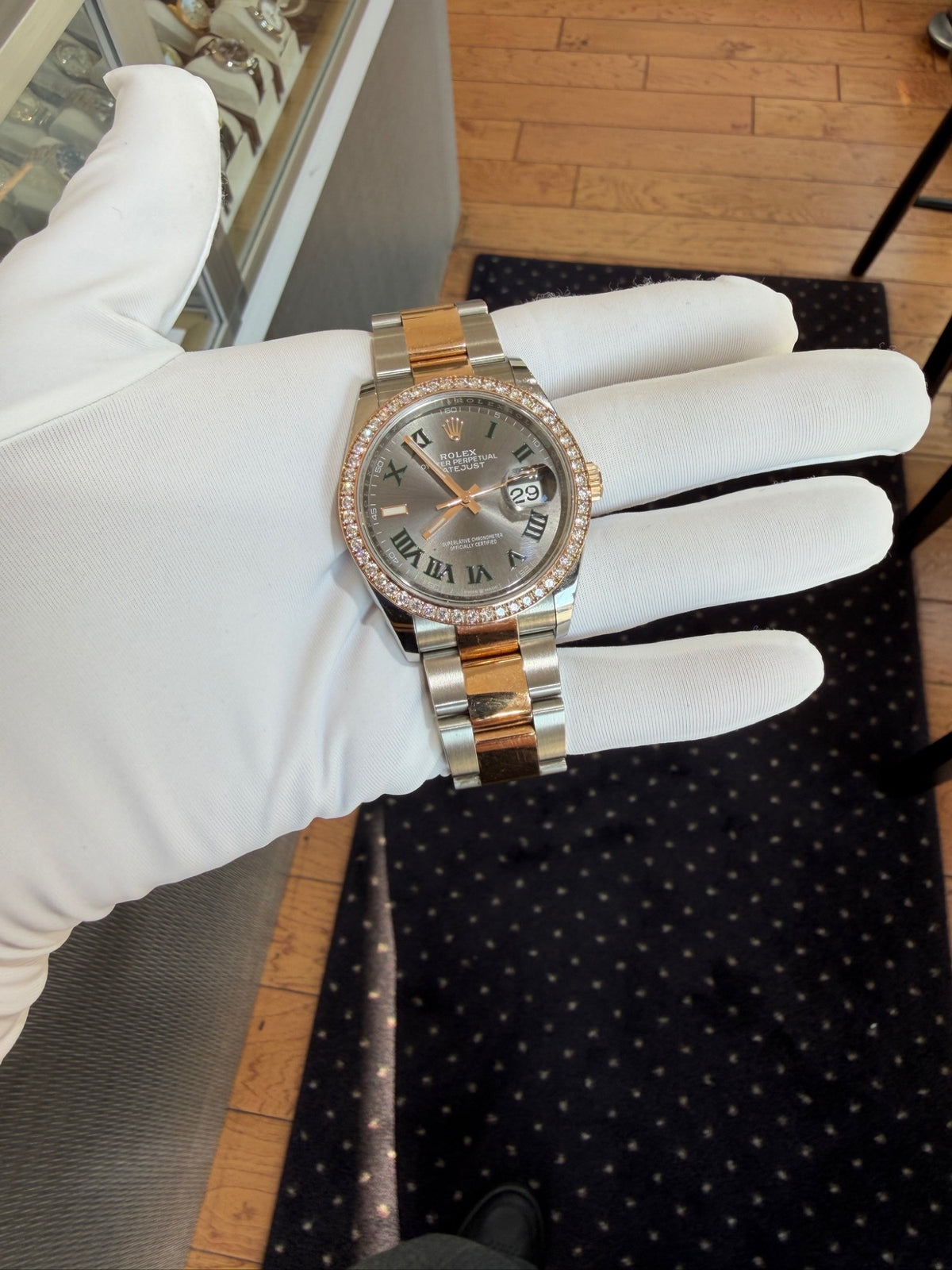 Rolex Datejust 36 126281RBR Two-Tone Rose Gold Diamond Bezel Watch (view 11)