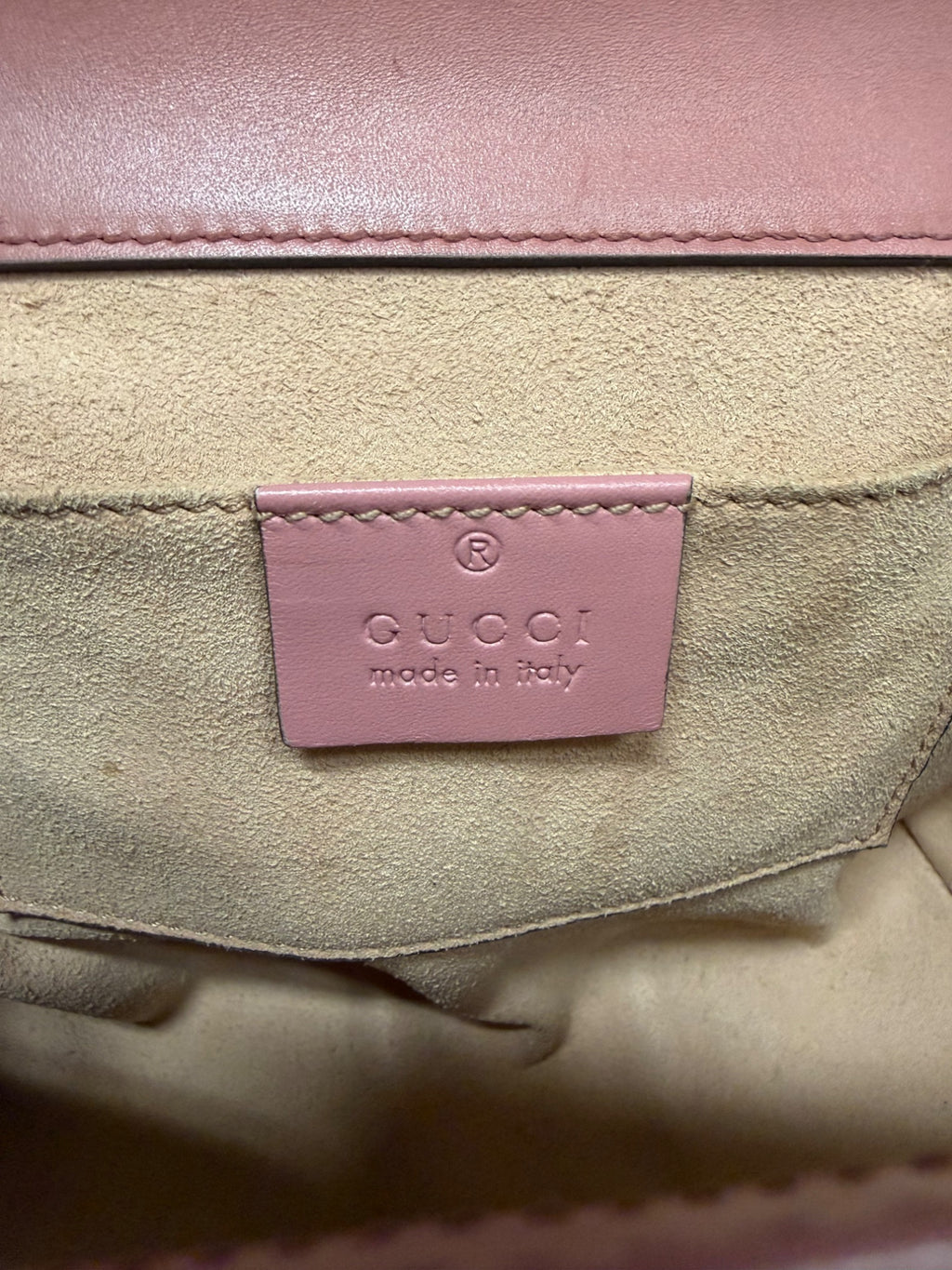 Gucci Padlock Small Guccissima Pink Leather Gold Chain Shoulder Bag (view 12)