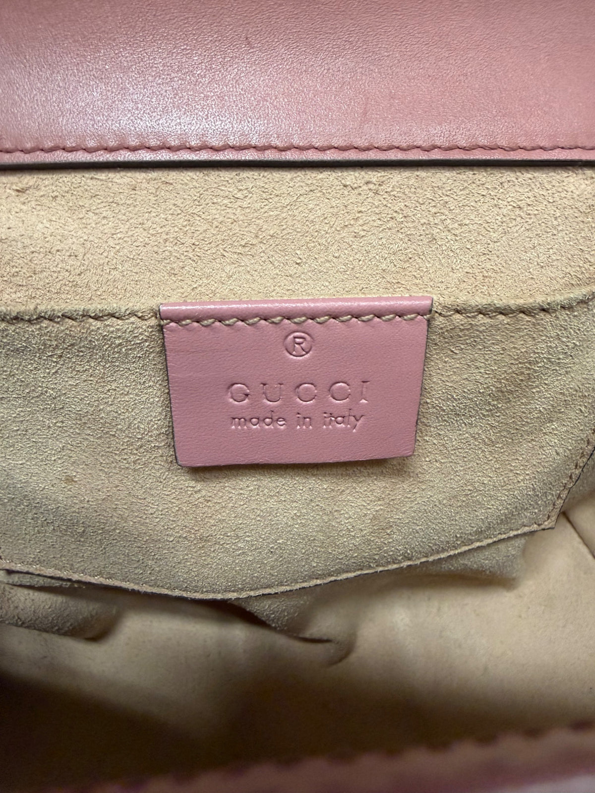 Gucci Padlock Small Guccissima Pink Leather Gold Chain Shoulder Bag (view 12)