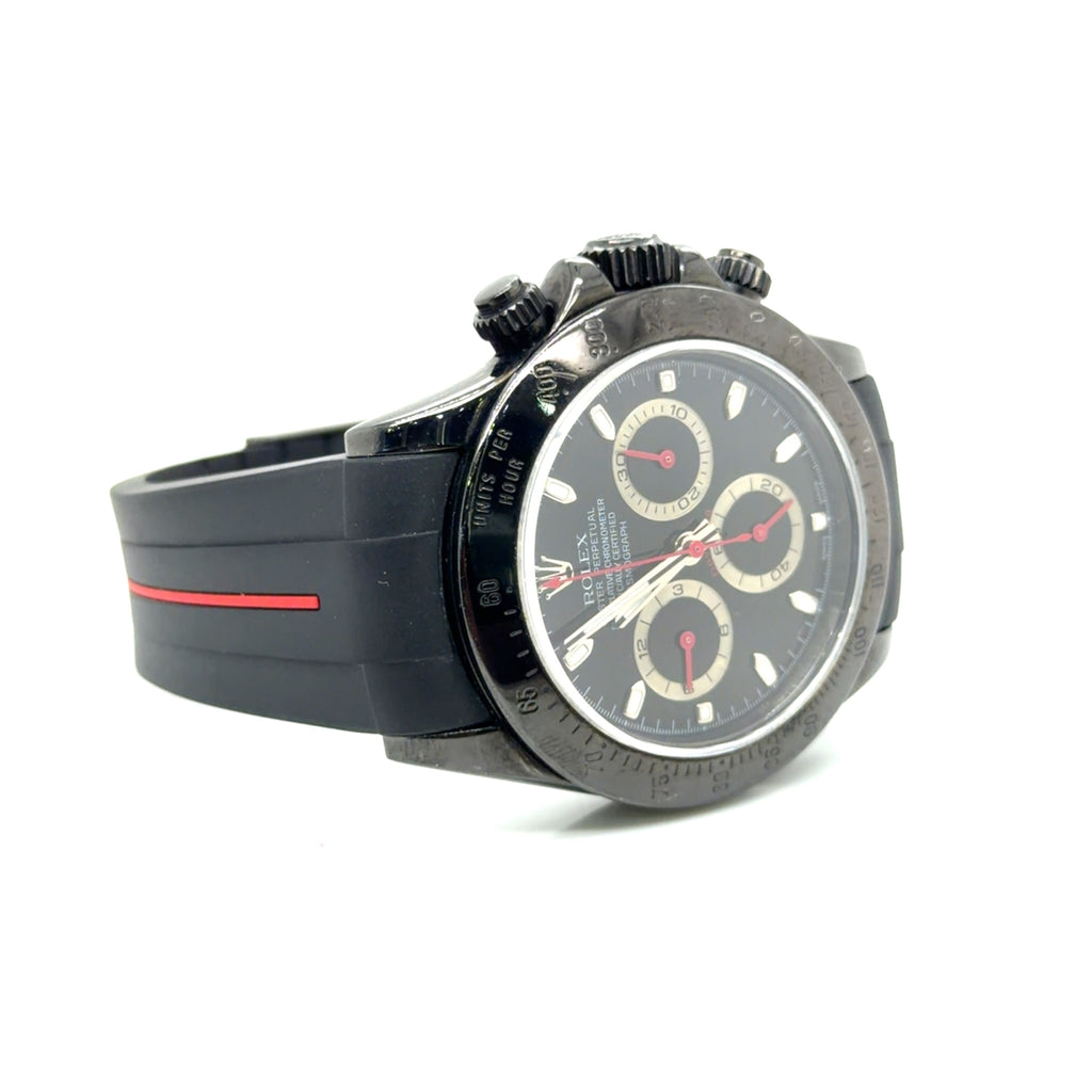 Rolex Cosmograph Daytona 116520 PVD Coated Black Dial Rubber Strap (view 6)