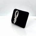 10K White Gold Diamond Pendant 0.50 ctw Round Baguette Ribbon Swirl