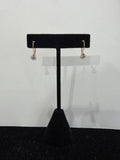 14k Yellow Gold Simulated Diamond Round Drop Earrings Leverback