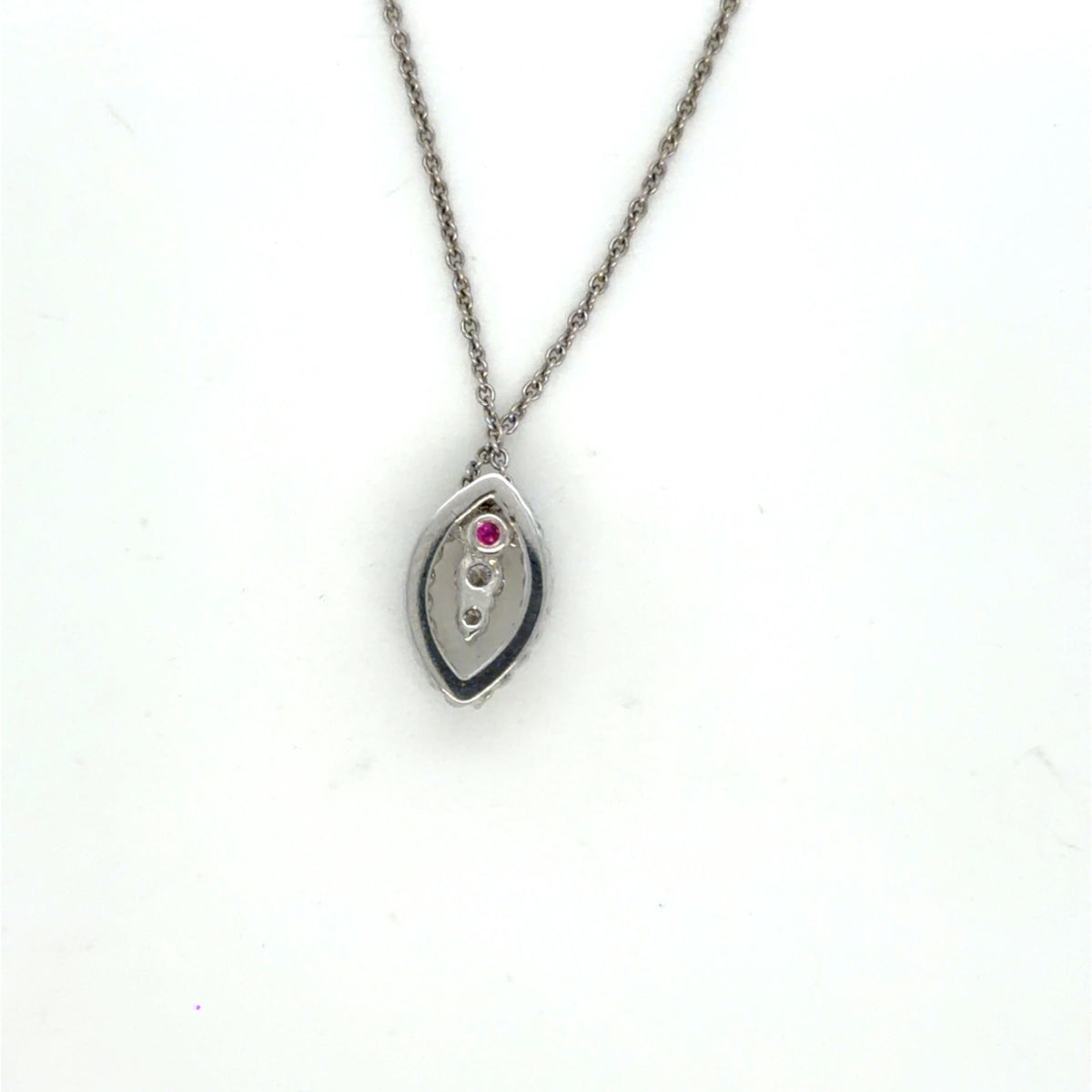 Roberto Coin 18K White Gold Diamond Pendant Necklace 0.10 ctw 18" (view 4)