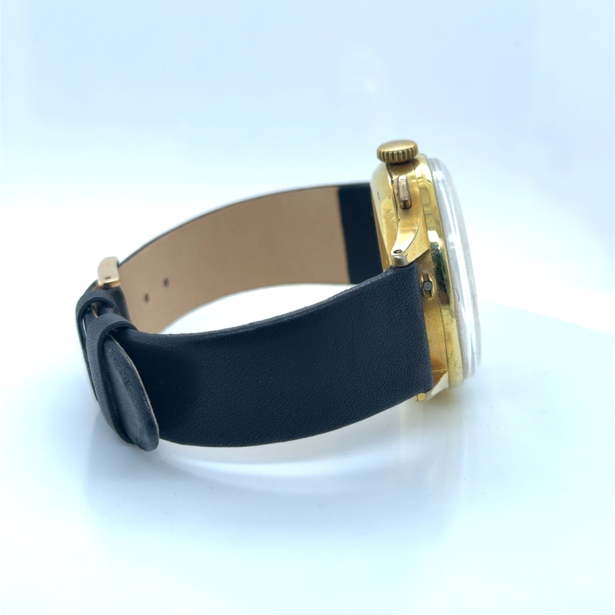 Angelus Chronodato Vintage Chronograph Gold Plated Watch 38mm