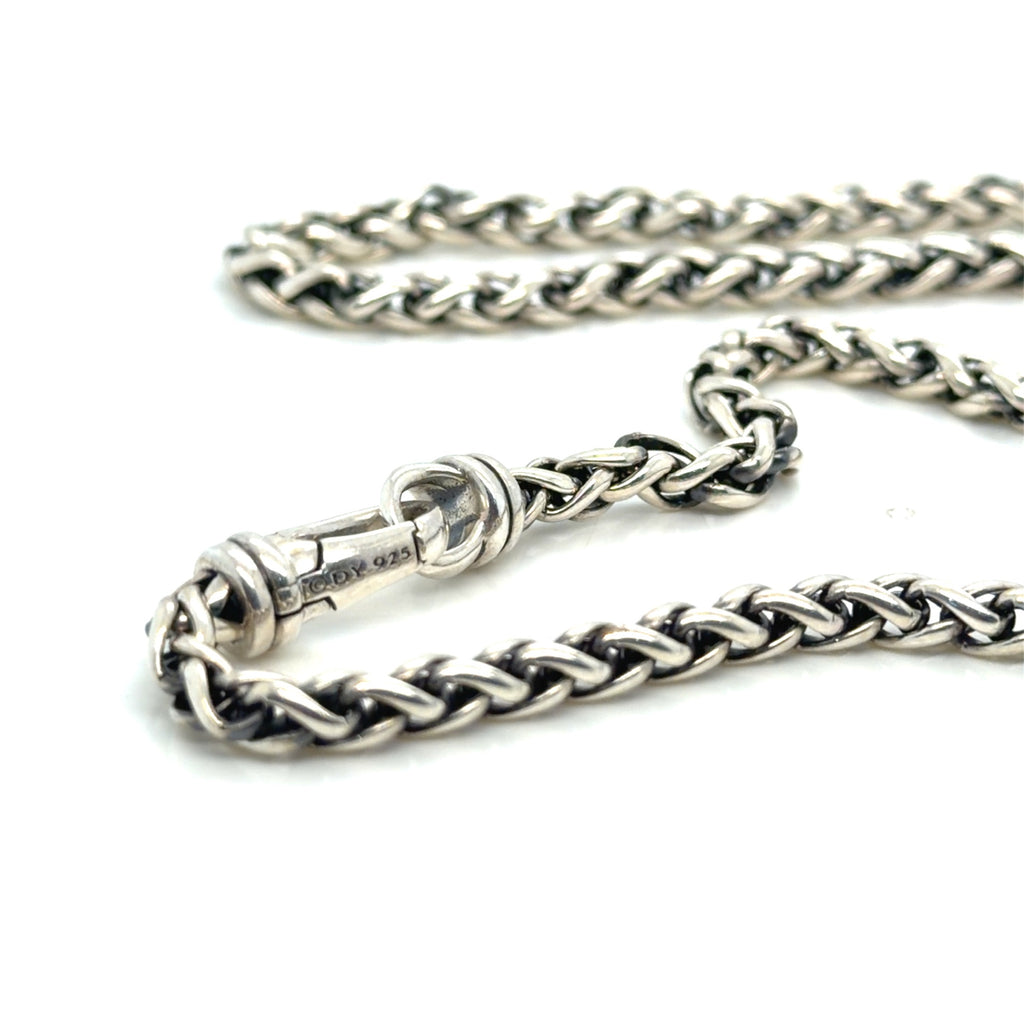 David Yurman Sterling Silver Wheat Chain Necklace 22 Inch