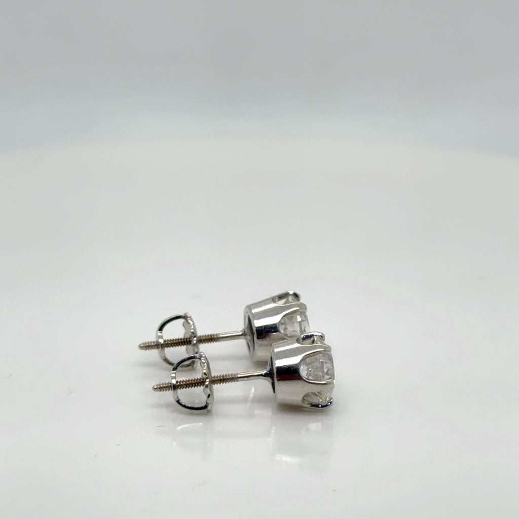 14k White Gold Natural Diamond Stud Earrings 2.44 ctw F I2 IGI GSI Certified (view 11)