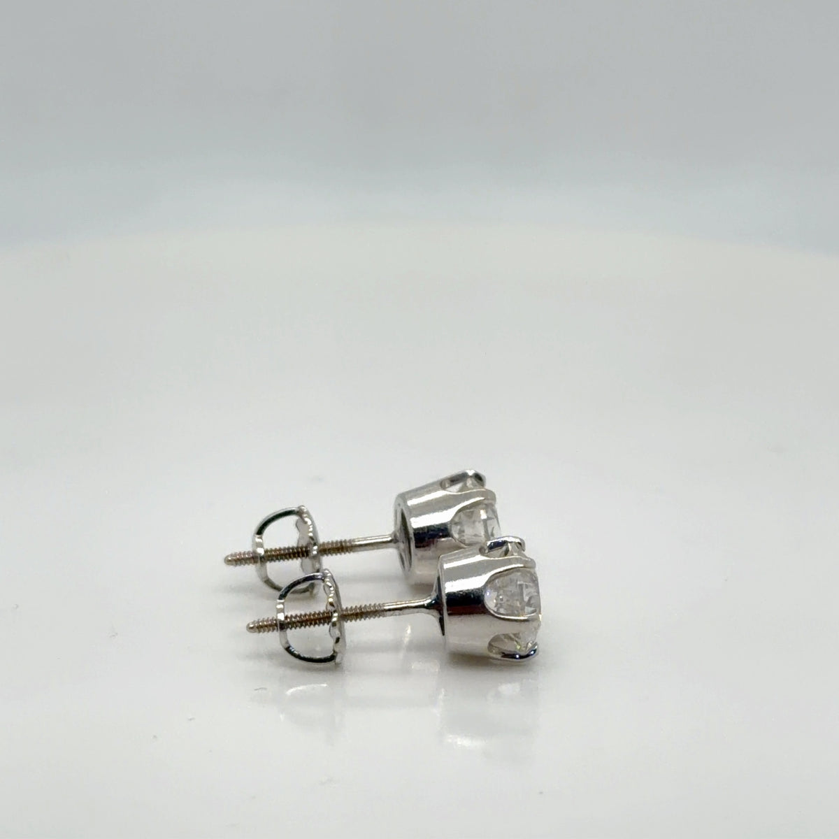 14k White Gold Natural Diamond Stud Earrings 2.44 ctw F I2 IGI GSI Certified (view 11)