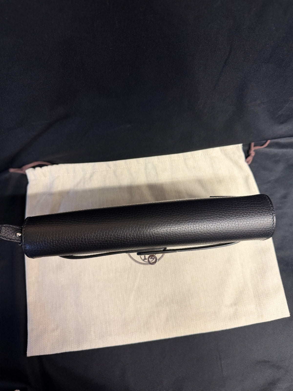 Hermès Kelly Depeches 25 Black Leather Palladium Hardware Clutch Bag (view 6)