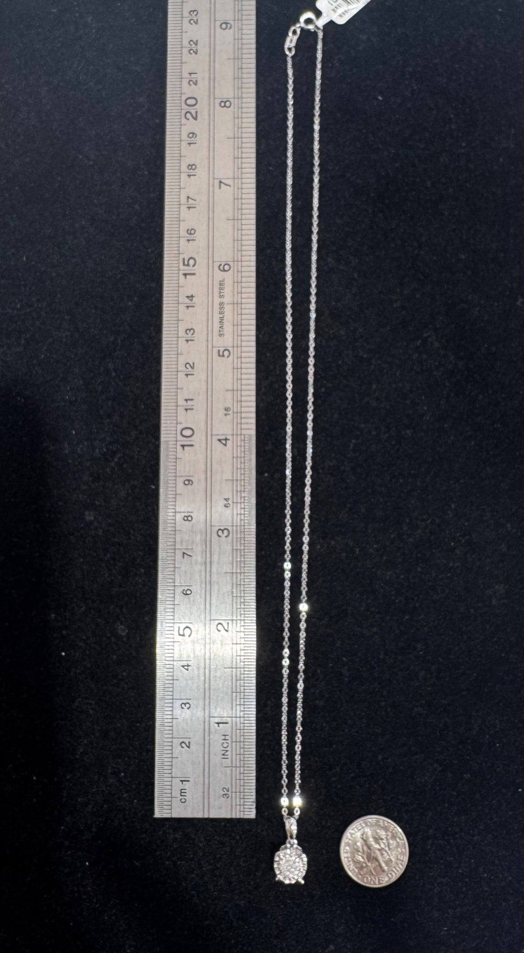 14k White Gold Diamond Teardrop Pendant Necklace 0.50 ctw Bezel Set 18" (view 6)