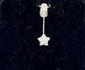 14K White Gold Diamond Star Drop Pendant, 0.04 Ctw Natural Diamond