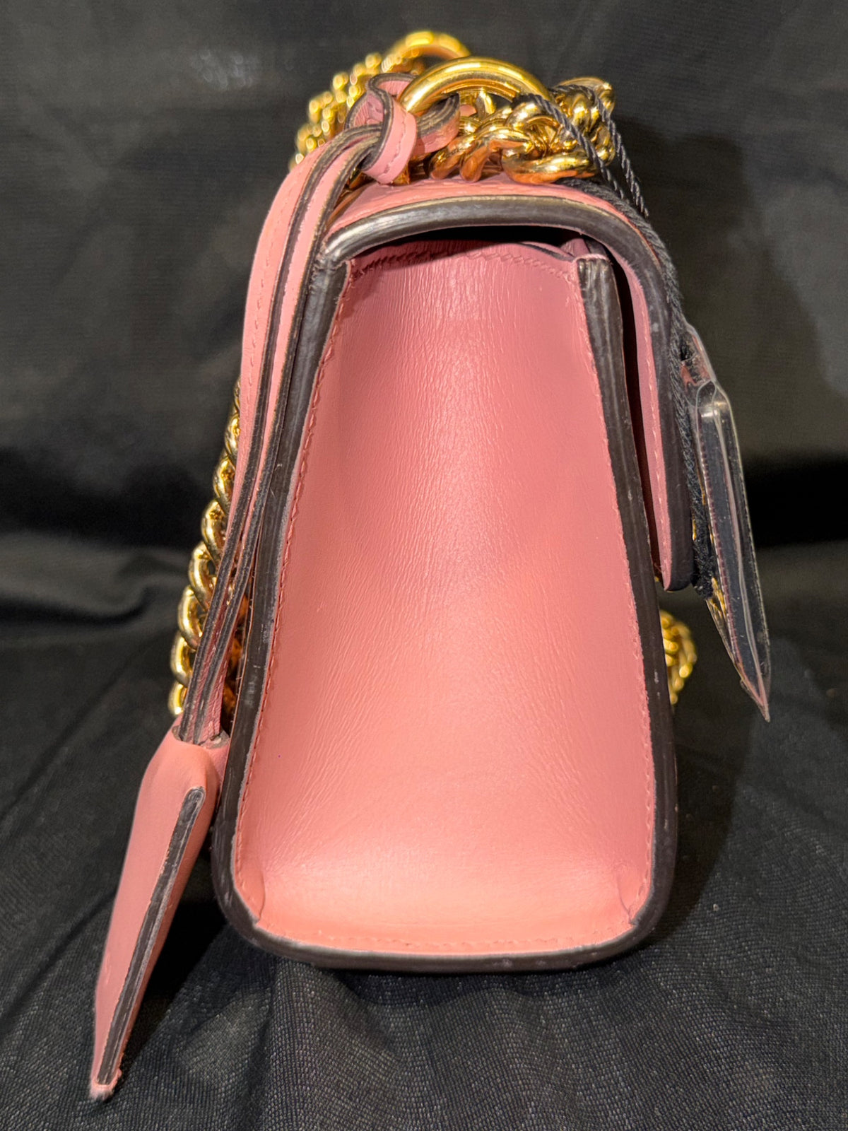 Gucci Padlock Small Guccissima Pink Leather Gold Chain Shoulder Bag (view 2)