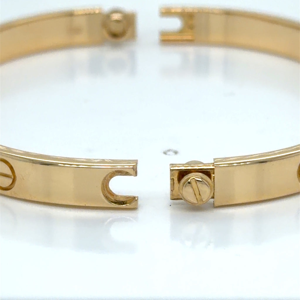 Cartier Love Bracelet 18k Yellow Gold 4 Diamond 0.48 ctw Size 18 (view 8)