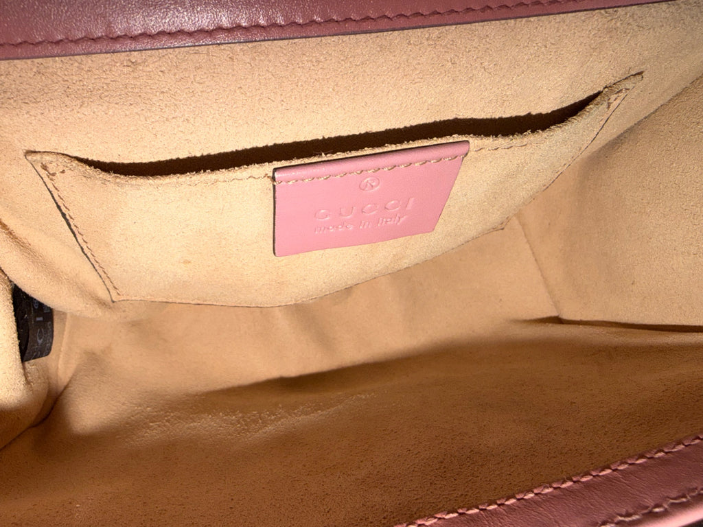 Gucci Padlock Small Guccissima Pink Leather Gold Chain Shoulder Bag (view 8)