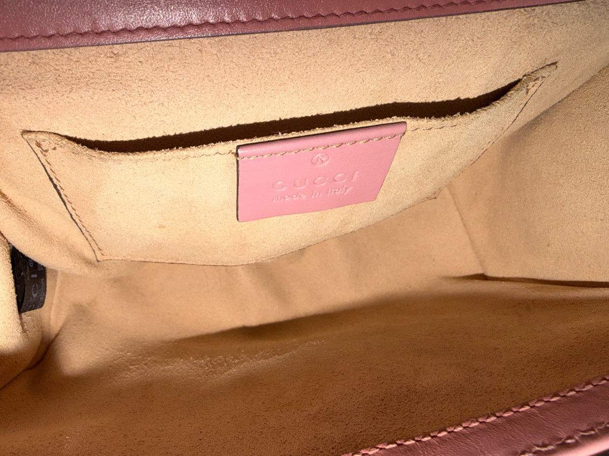 Gucci Padlock Small Guccissima Pink Leather Gold Chain Shoulder Bag (view 8)