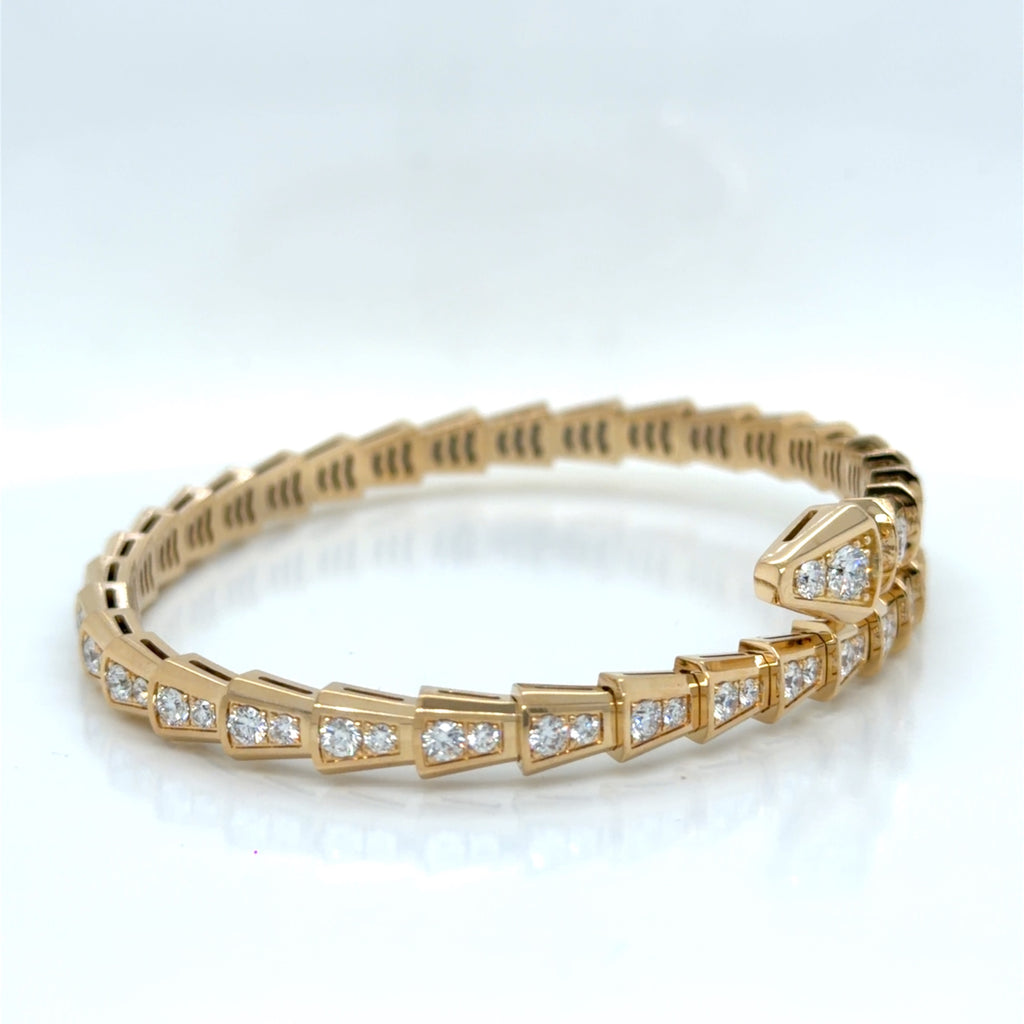 Bvlgari Serpenti 18k Yellow Gold Diamond Bracelet 3.04 ctw 6.75" (view 4)