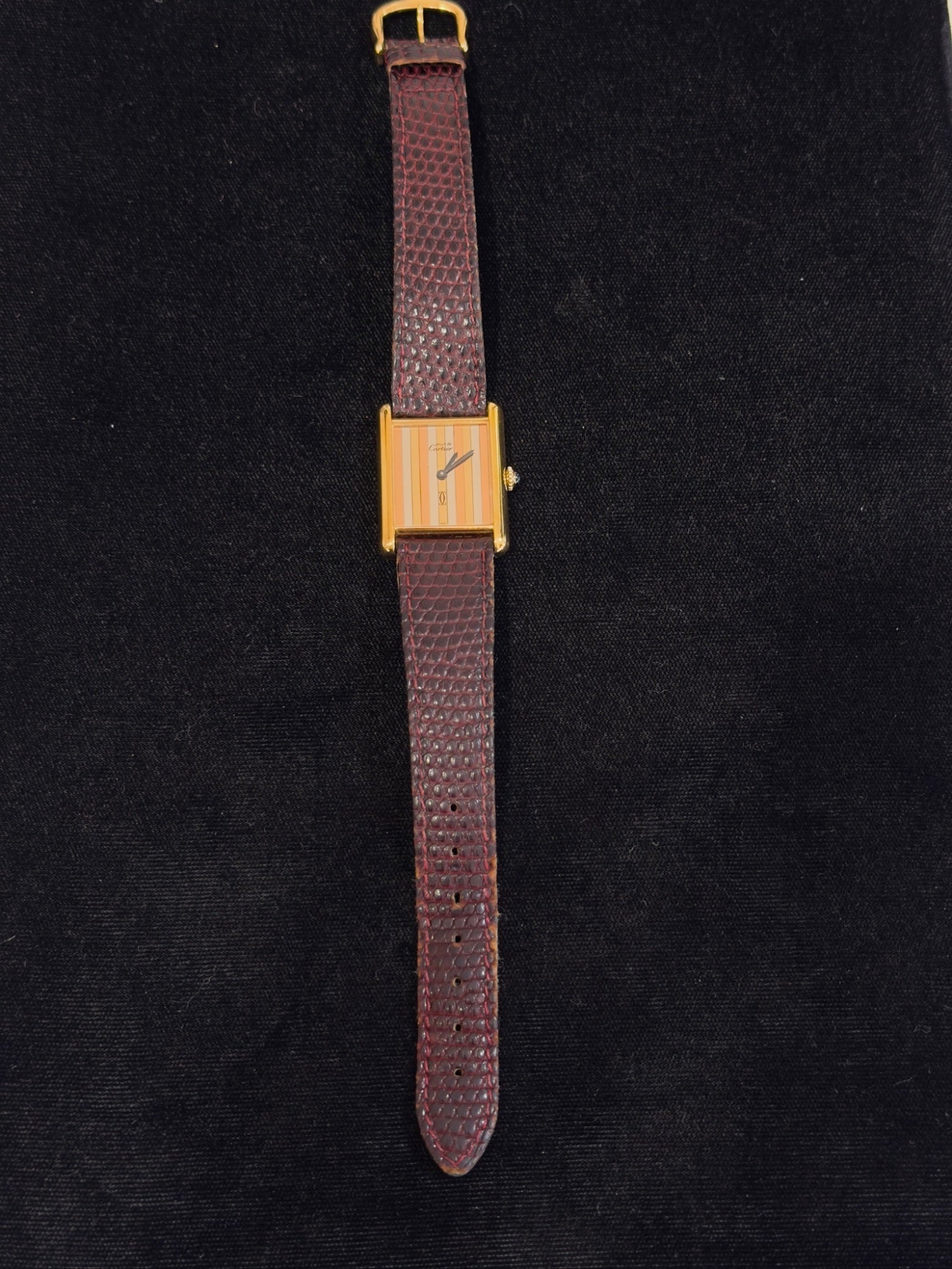 Cartier Must de Cartier Tank Silver Vermeil Trinity Dial Watch SV925 23mm
