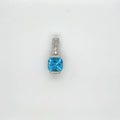 Blue Topaz Diamond Pendant 10K White Gold Cushion Cut, 1.73g (view 3)
