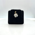 14k Two-Tone Gold Flower Pendant Tanzanite Center Cubic Zirconia