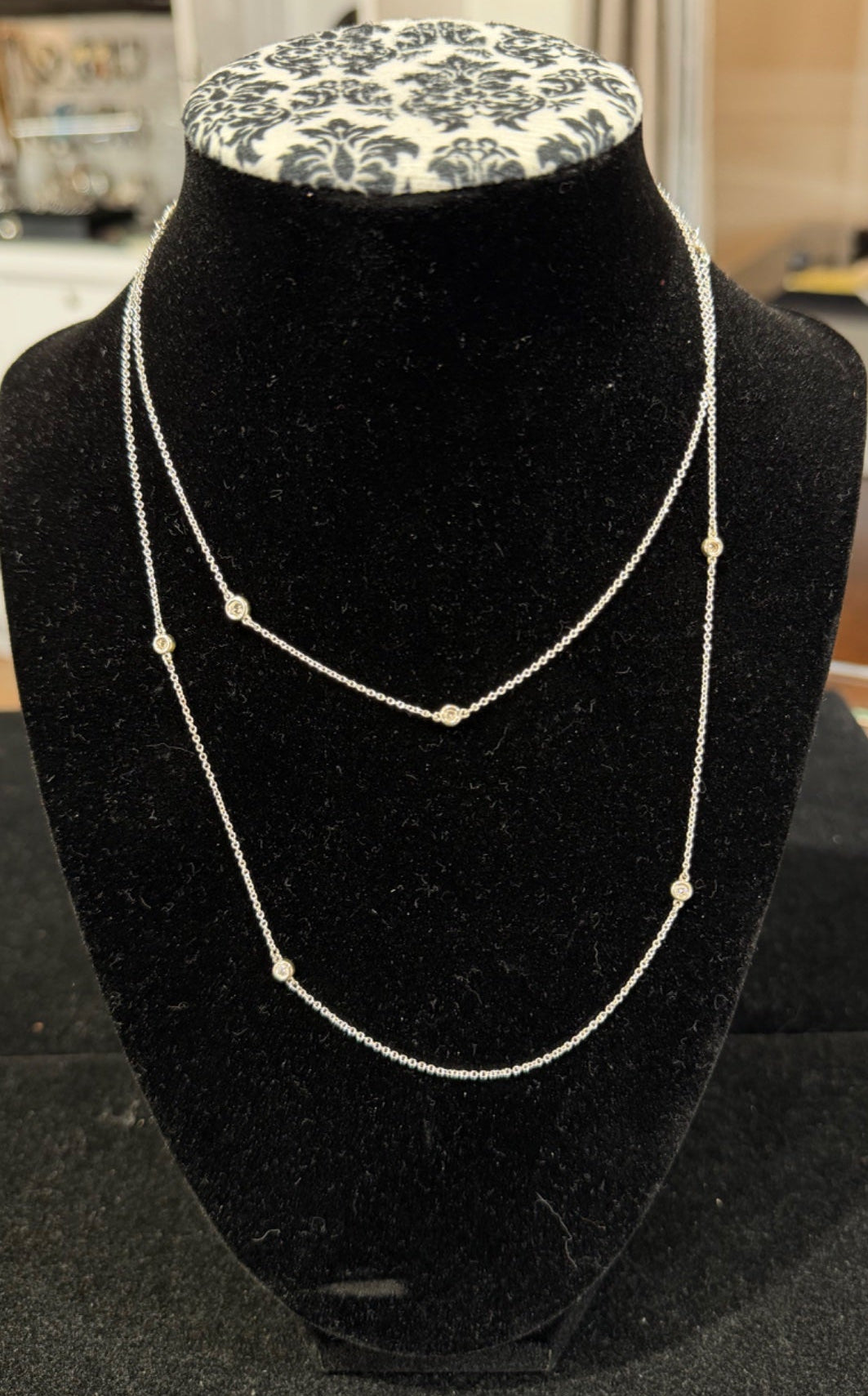 Tiffany & Co. Diamonds by the Yard Sprinkle Necklace Sterling Silver 32" (view 1)