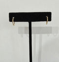 14K Yellow Gold Plain Hoop Earrings, Continuous Hoop, Minimalist (view 3)