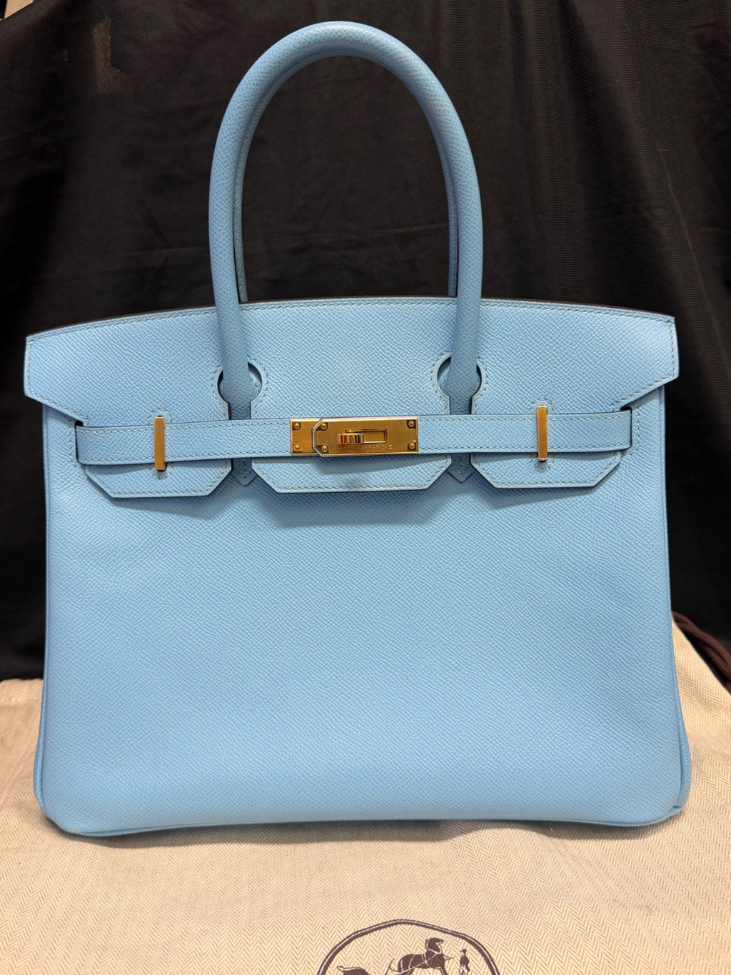 Hermès Birkin 30 Blue Céleste Epsom Leather Gold Hardware Handbag (view 1)