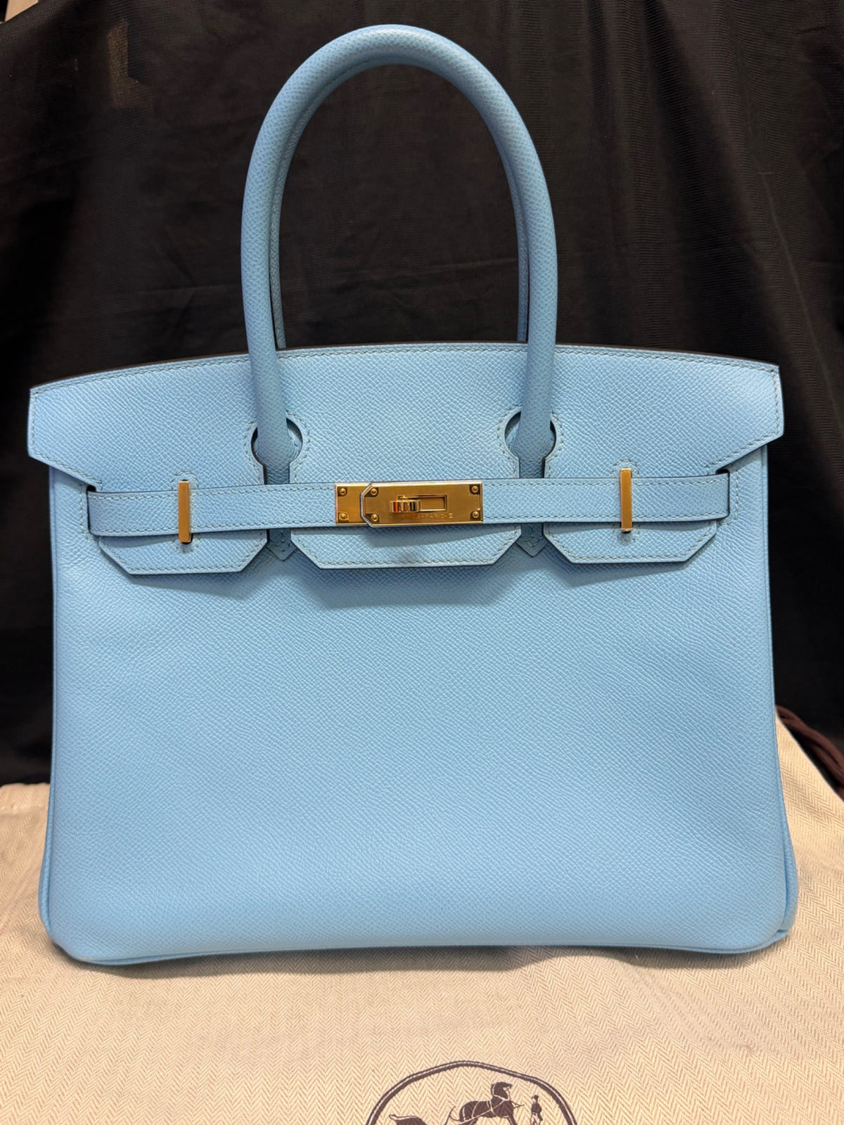 Hermès Birkin 30 Blue Céleste Epsom Leather Gold Hardware Handbag (view 1)