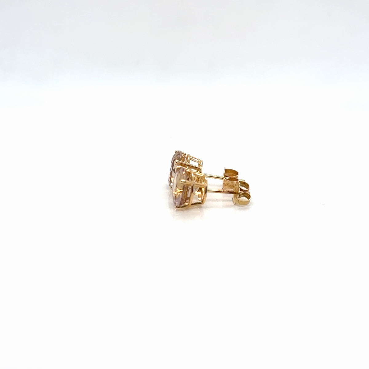 14K Yellow Gold Round Citrine Solitaire Stud Earrings, 1.39g (view 4)