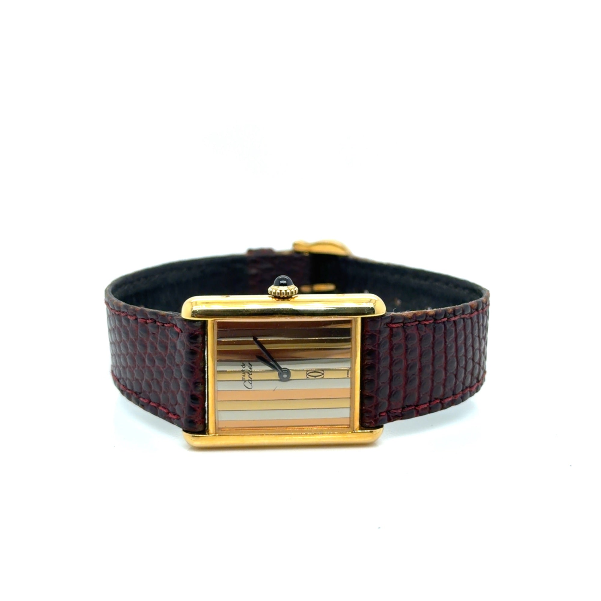 Cartier Must de Cartier Tank Silver Vermeil Trinity Dial Watch SV925 23mm