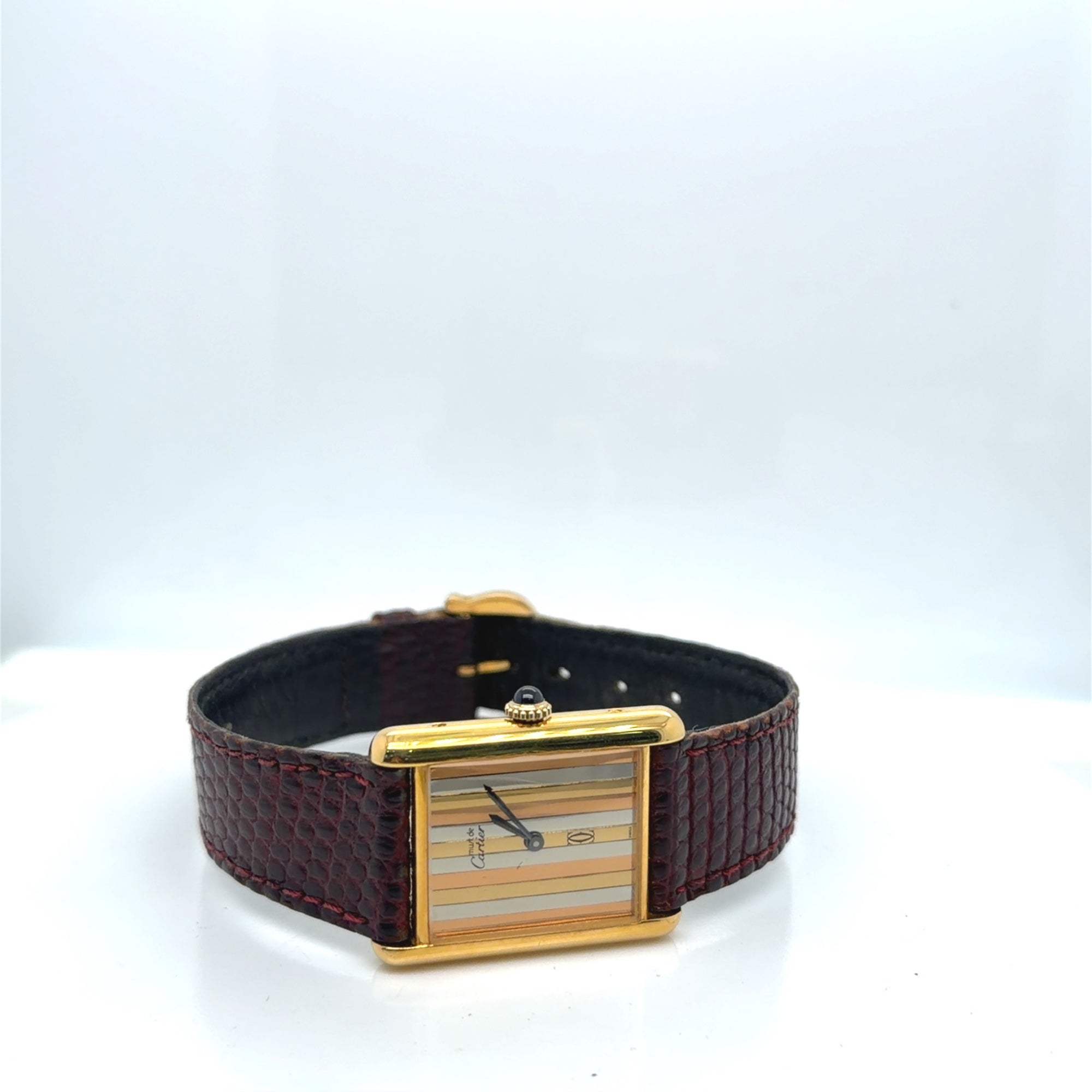 Cartier Must de Cartier Tank Silver Vermeil Trinity Dial Watch SV925 23mm